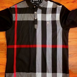 Burberry Mens Cotton Check Polo Size XXL see measurements
